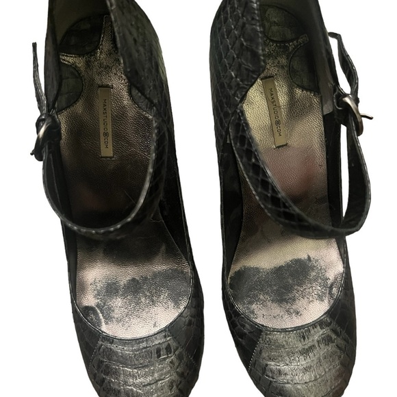 Max Studio Mary Jane Shoes With A Snakeskin Pattern, Size 6 - Picture 7 of 7